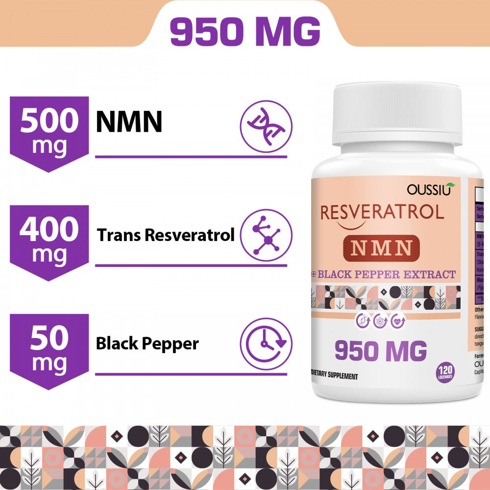 Oussiu NMN+Trans-Resveratrol Supplement 950mg