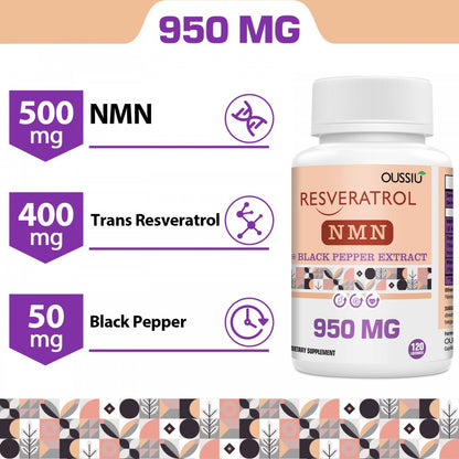 Oussiu NMN+Trans-Resveratrol Supplement 950mg