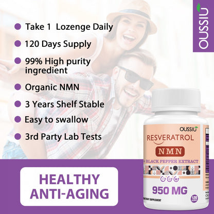 Oussiu NMN+Trans-Resveratrol Supplement 950mg