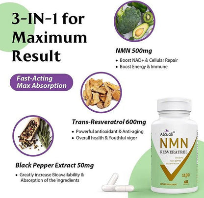 Ascuoli NMN + Resveratrol 1100mg