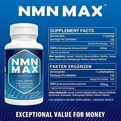 NMN Max NMN Nicotinamide Mononucleotide Lozenges 500mg